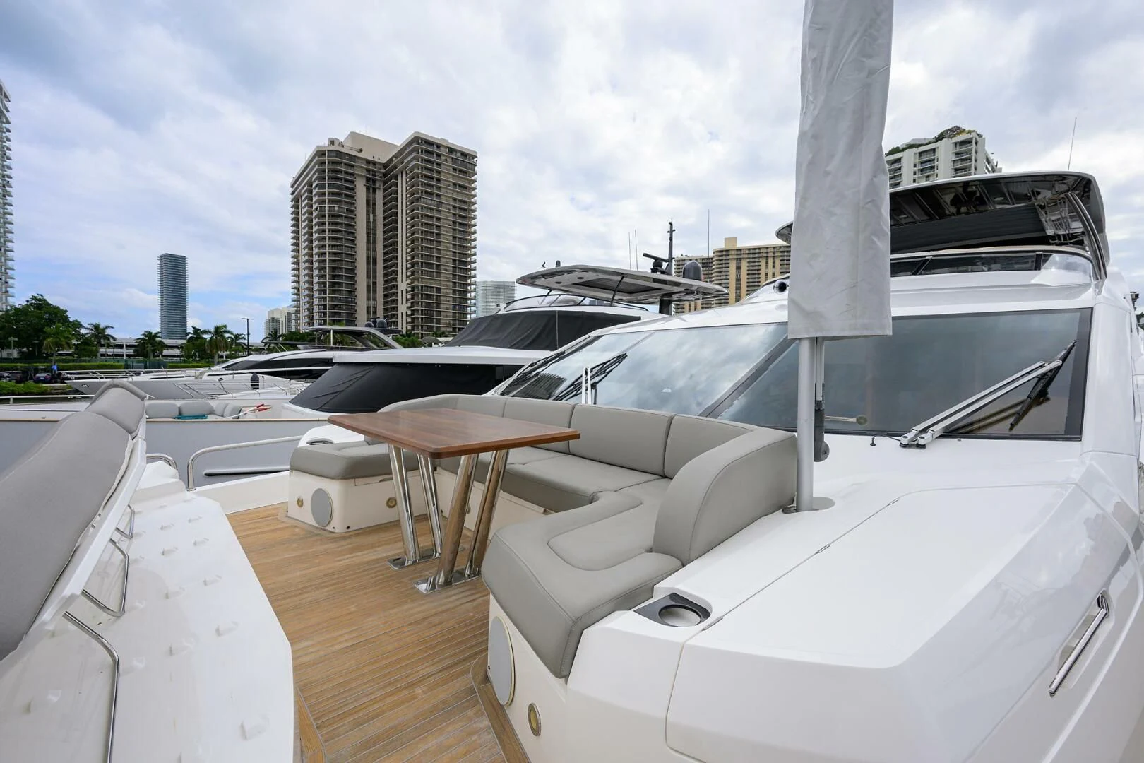 a boat on a deck aboard SKYCHASER Yacht for Sale