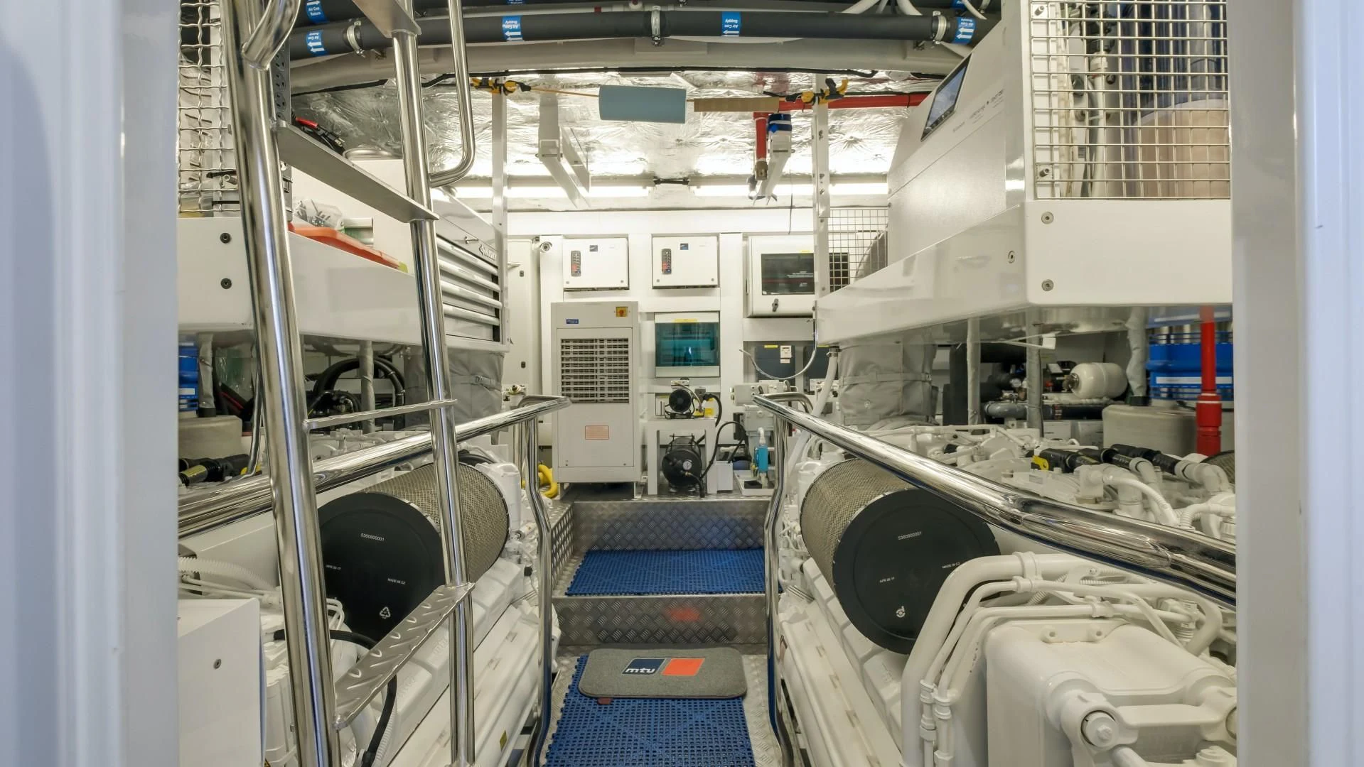 a room with machines and equipment aboard SKYCHASER Yacht for Sale