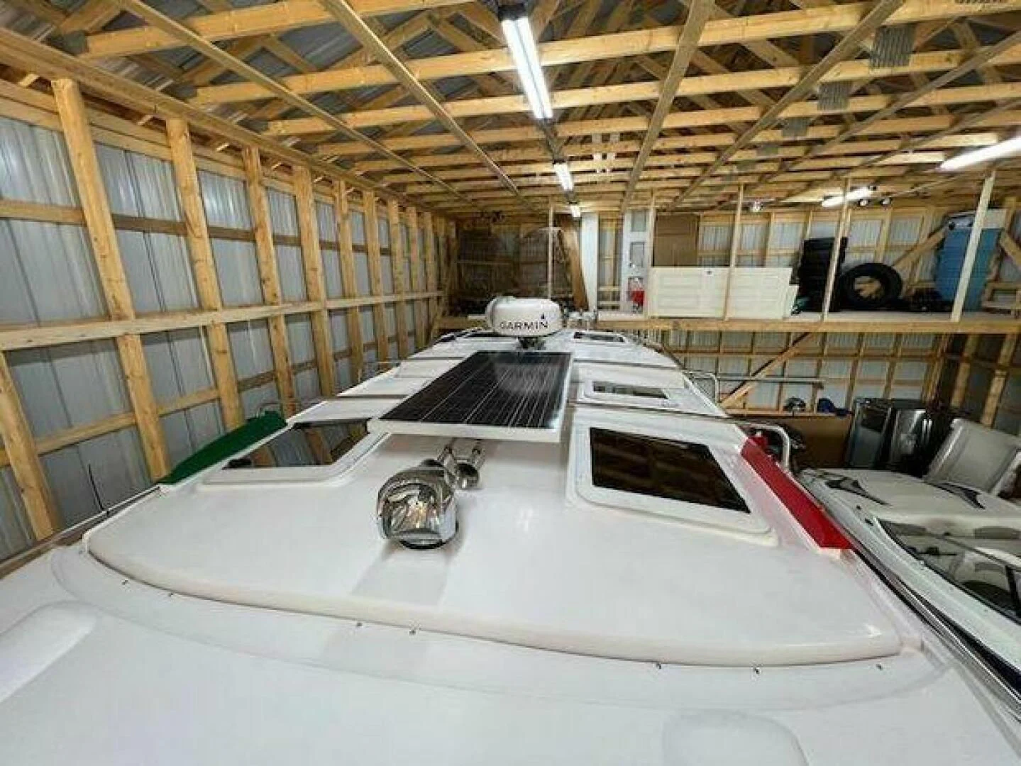 a large white machine in a factory aboard SKYCHASER Yacht for Sale
