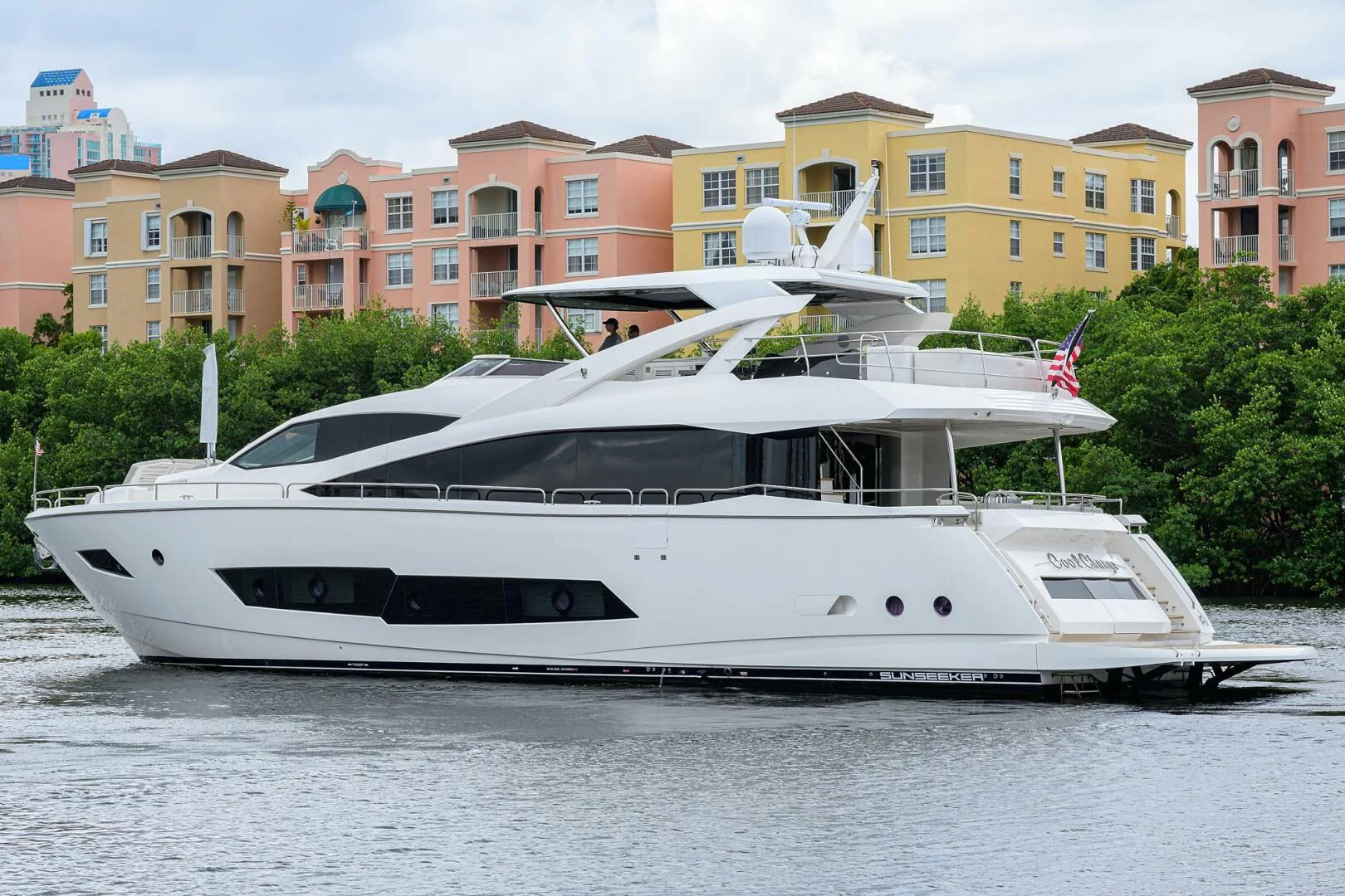 a boat on the water aboard SKYCHASER Yacht for Sale