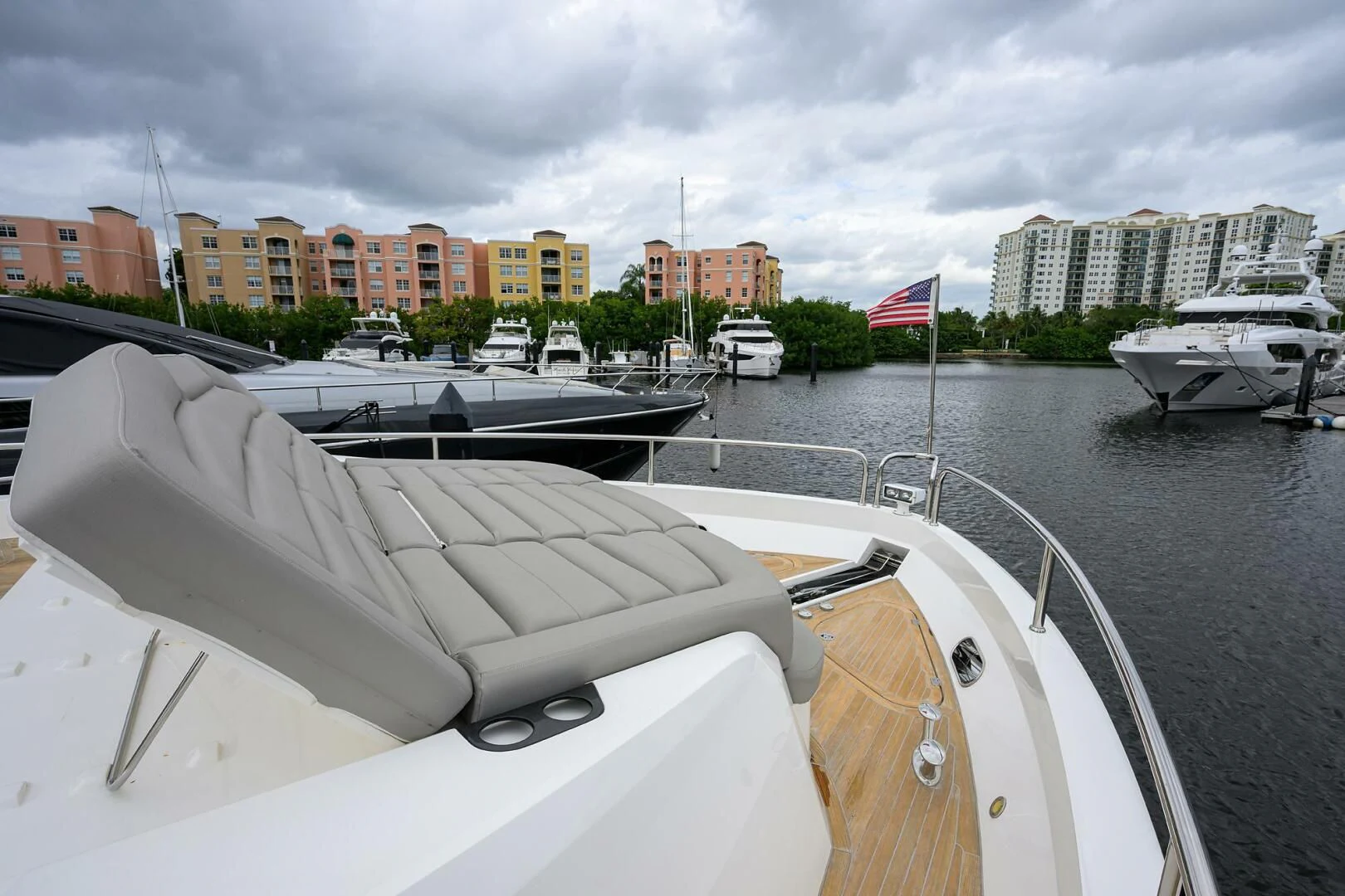 a boat on the water aboard SKYCHASER Yacht for Sale