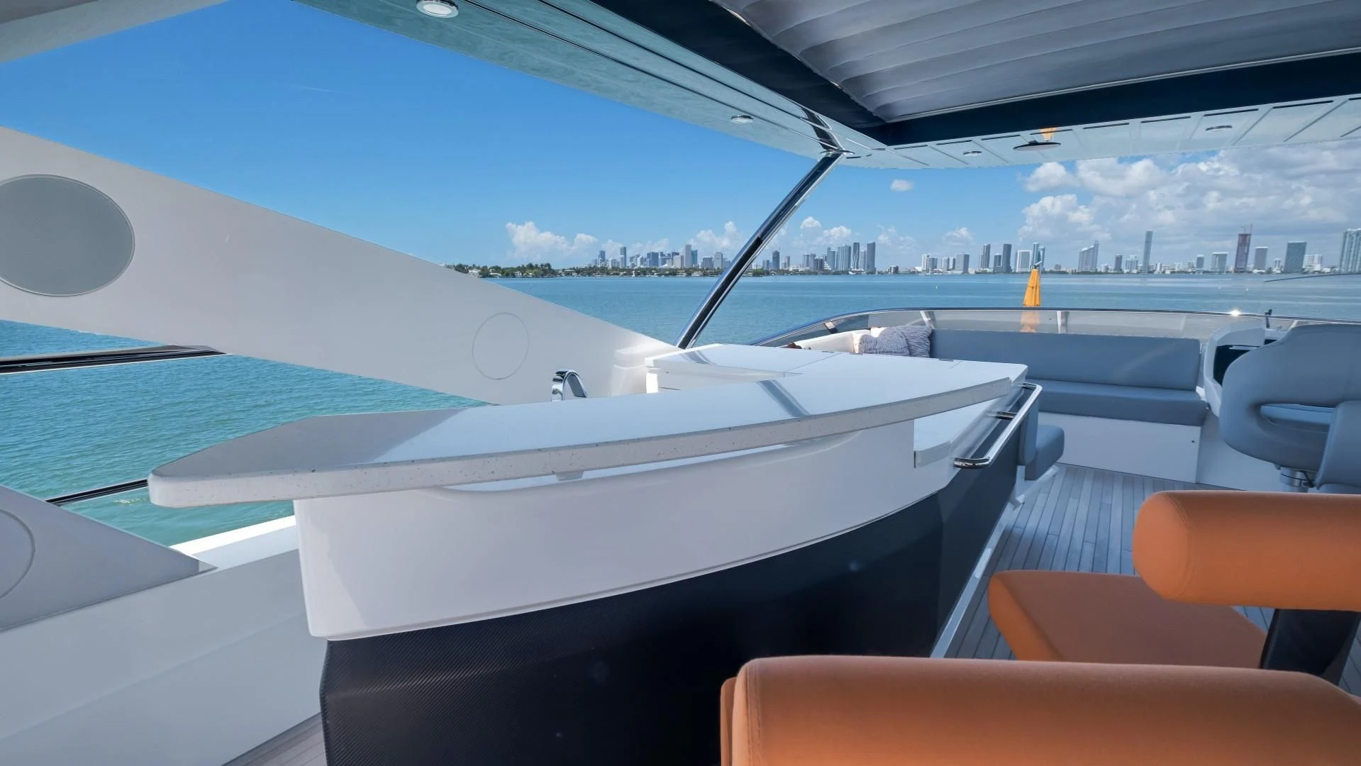 the inside of a boat aboard SKYCHASER Yacht for Sale