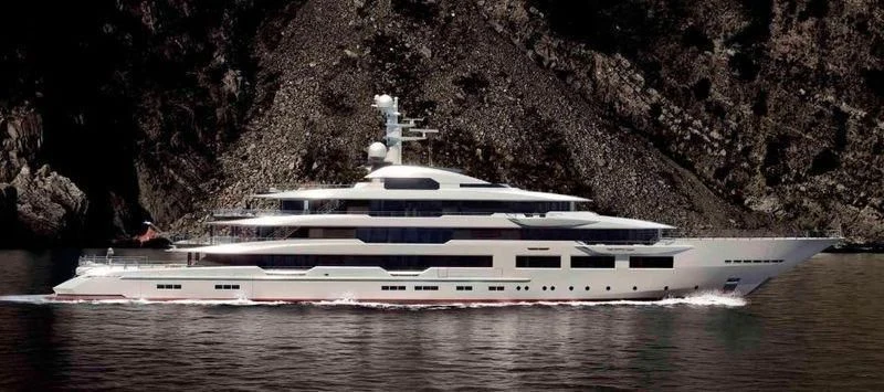 a white yacht in the water aboard SHODAN Yacht for Sale