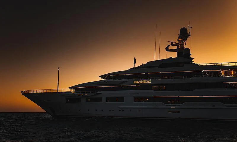 a large ship at sea aboard SHODAN Yacht for Sale