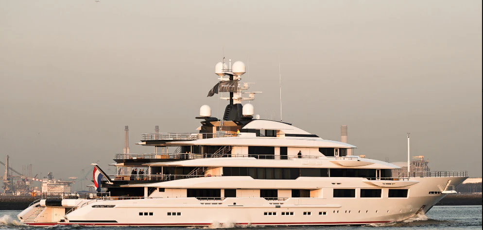 a large white boat aboard SHODAN Yacht for Sale