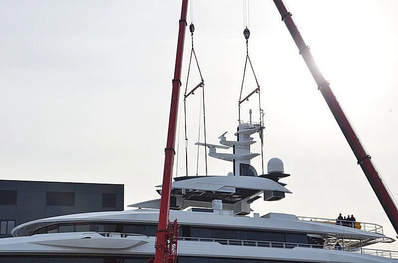 a large boat docked aboard SHODAN Yacht for Sale
