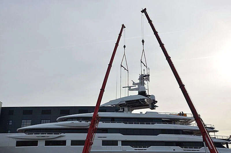 a large boat docked aboard SHODAN Yacht for Sale