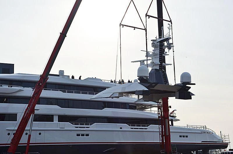 a large white boat aboard SHODAN Yacht for Sale