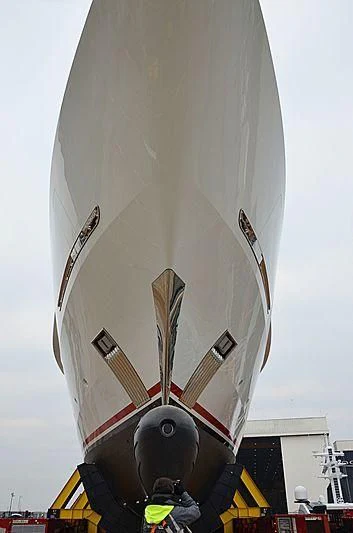 a large white rocket aboard SHODAN Yacht for Sale