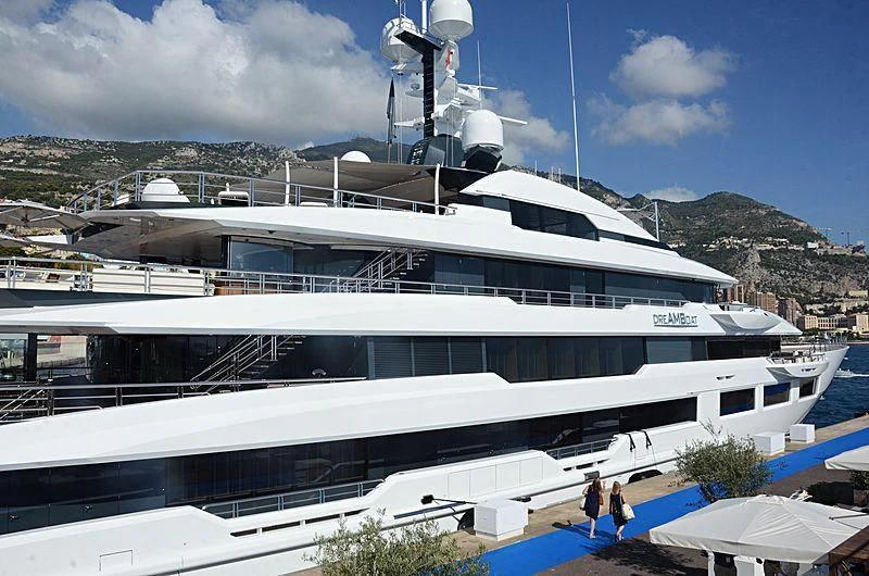 a large white yacht aboard SHODAN Yacht for Sale