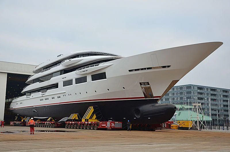 a large white boat aboard SHODAN Yacht for Sale