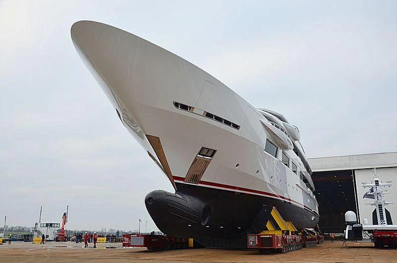 a large airplane on a runway aboard SHODAN Yacht for Sale