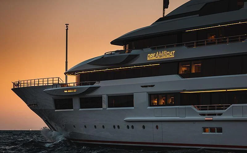 a large white boat aboard SHODAN Yacht for Sale