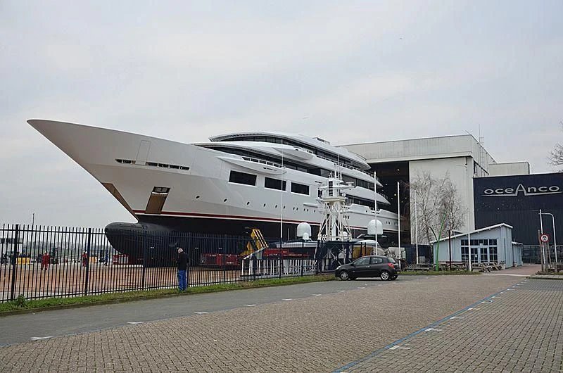 a large white building aboard SHODAN Yacht for Sale