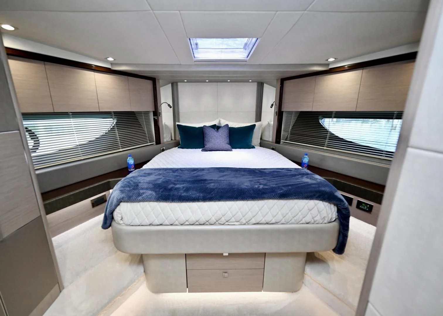 a bed in a room aboard DO IT ANYWAY Yacht for Sale