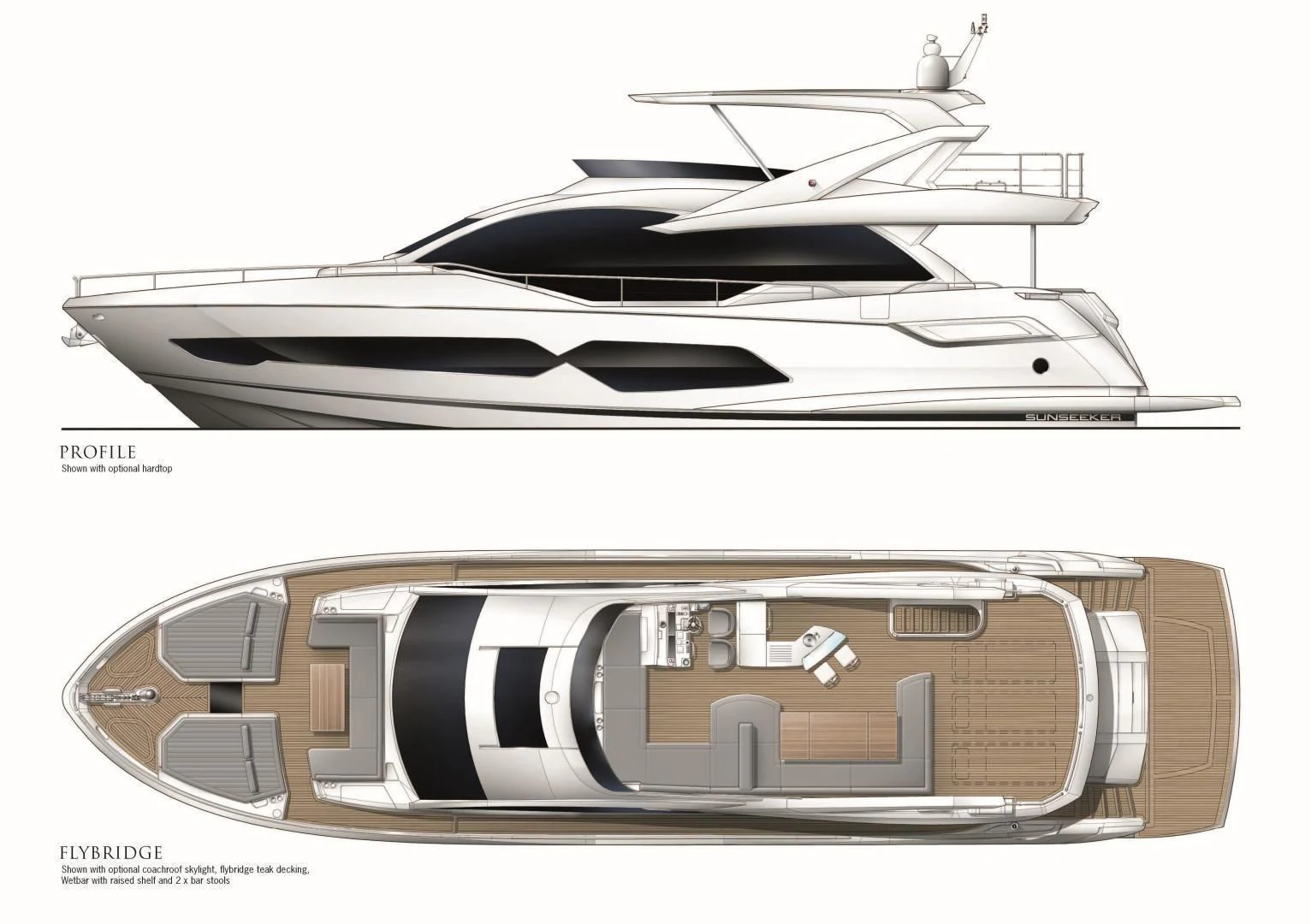 a white and black car aboard DO IT ANYWAY Yacht for Sale