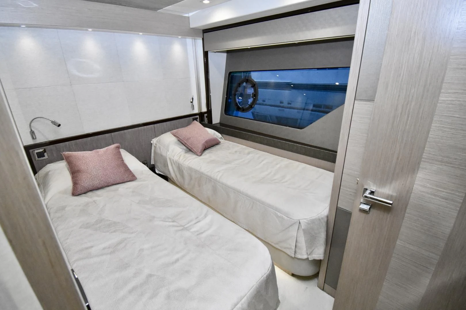 a couple of beds in a room aboard DO IT ANYWAY Yacht for Sale