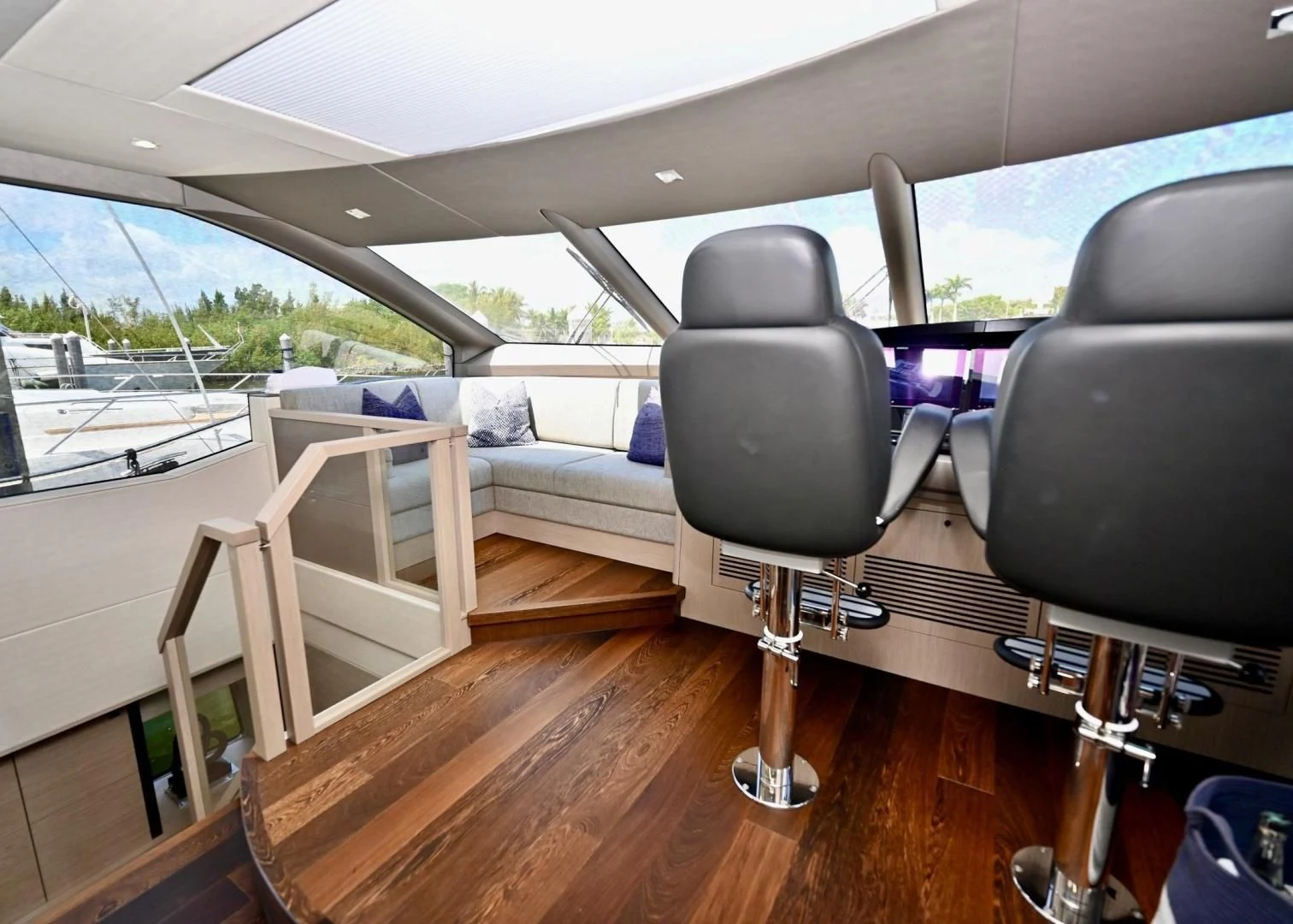 a room with a couch and a chair aboard DO IT ANYWAY Yacht for Sale