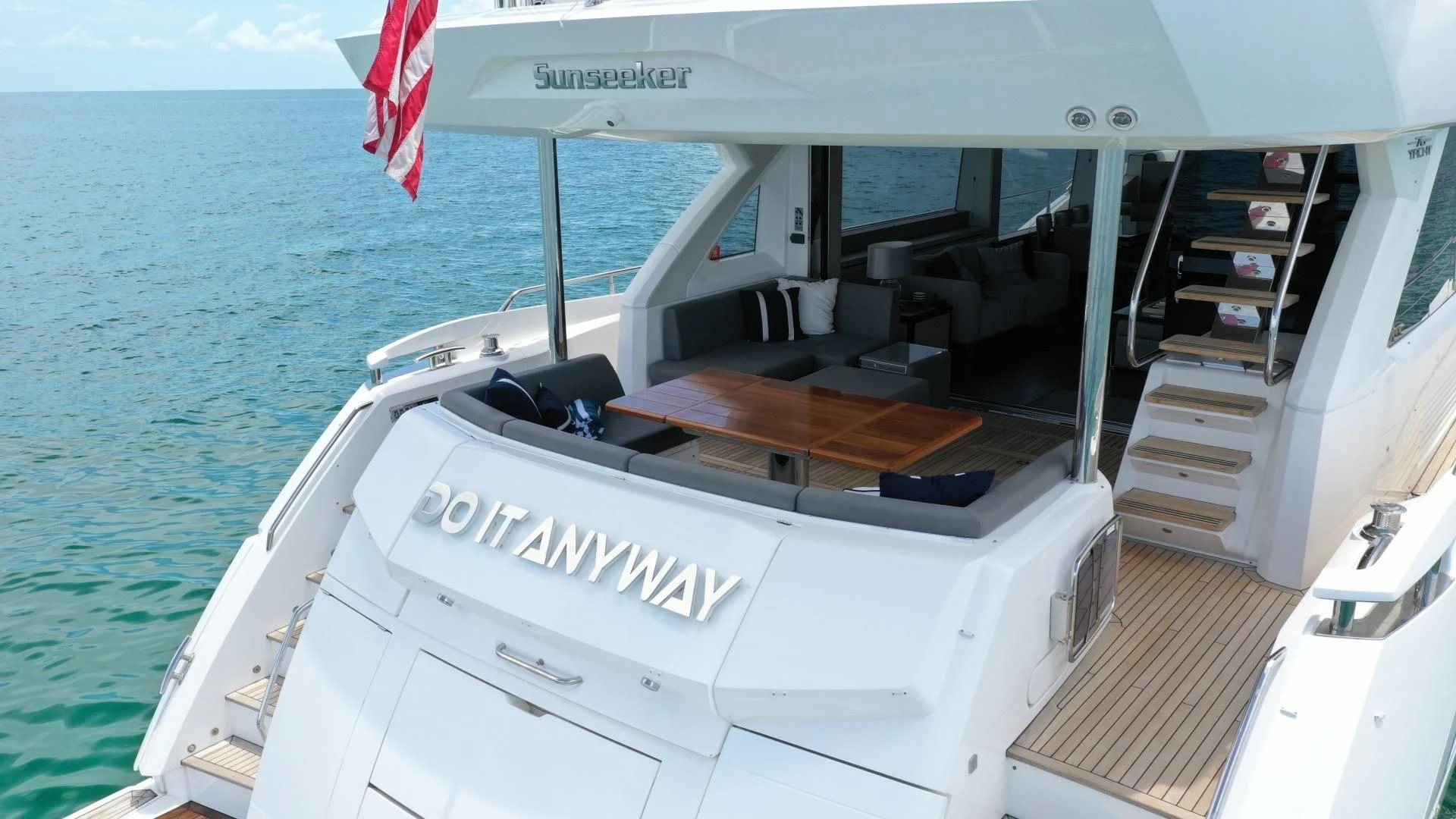 a boat on the water aboard DO IT ANYWAY Yacht for Sale