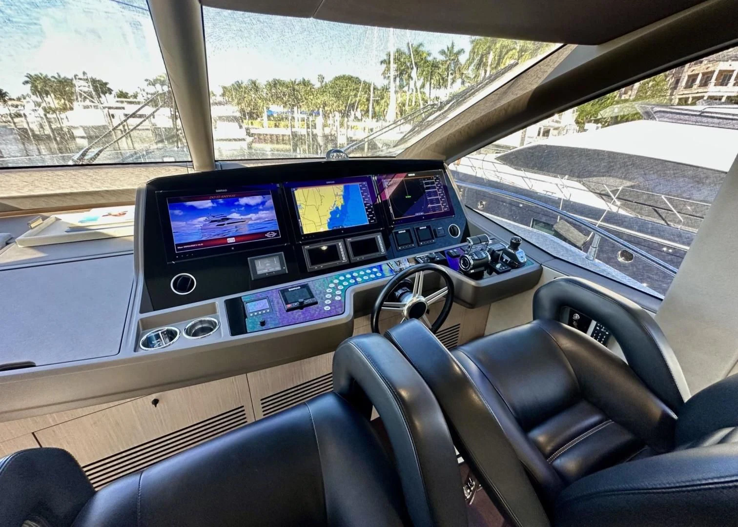 inside of a car aboard DO IT ANYWAY Yacht for Sale