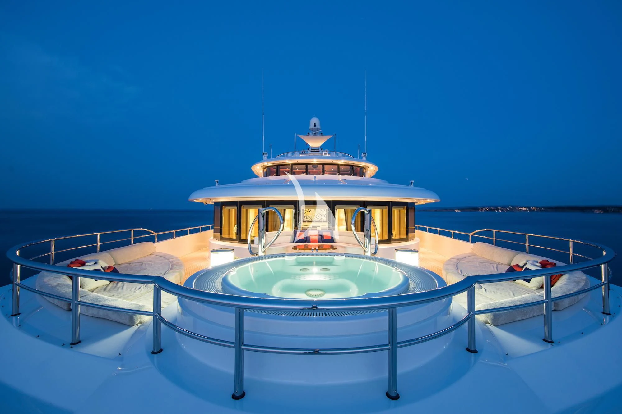 a building with a dome roof aboard ARIENCE Yacht for Sale