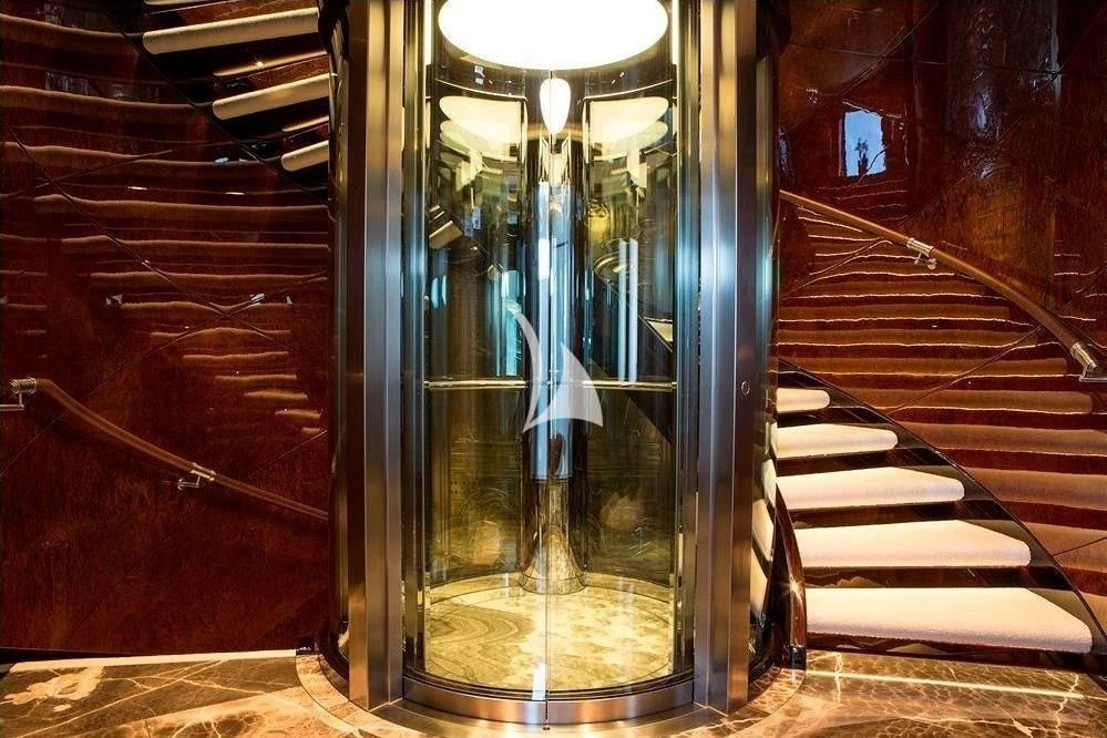a glass of water aboard ARIENCE Yacht for Sale