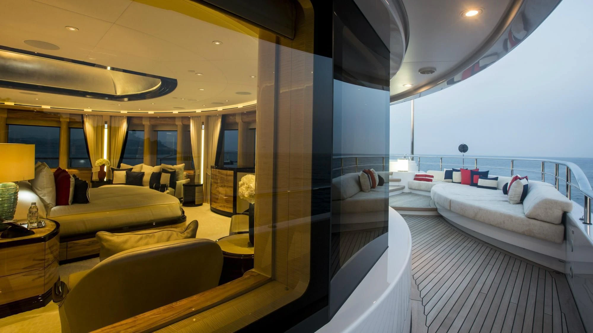 a room with a bed and a couch aboard ARIENCE Yacht for Sale