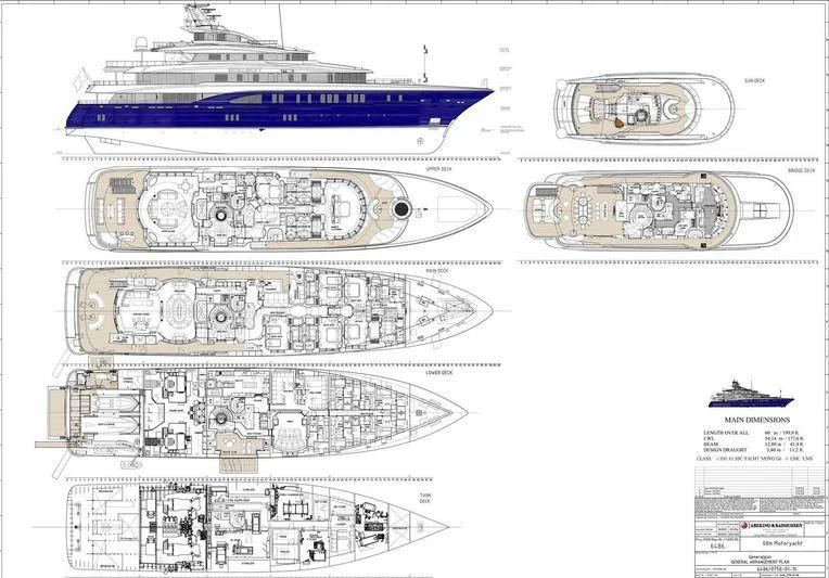 diagram aboard ARIENCE Yacht for Sale