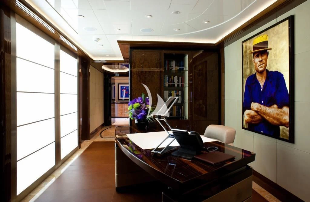 a room with a desk and a computer aboard ARIENCE Yacht for Sale