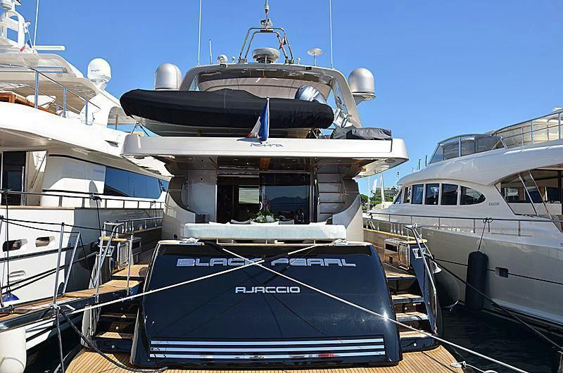 a group of boats docked aboard BLACK PEARL Yacht for Sale