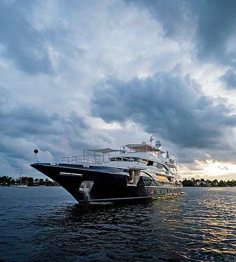 a large ship in the water aboard QUEEN D Yacht for Sale