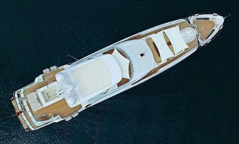 a high angle view of a ship aboard QUEEN D Yacht for Sale
