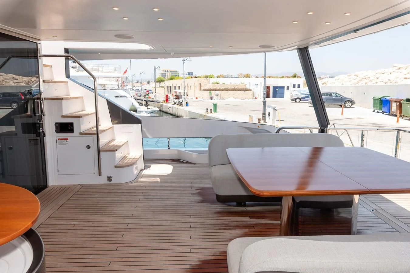 inside of a car aboard AZIMUT GRANDE 26/25 Yacht for Sale