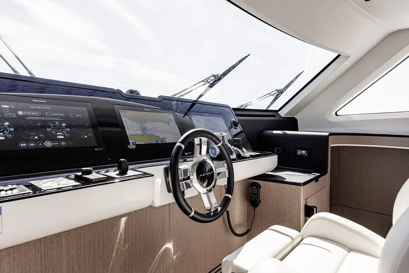 inside of a car aboard AZIMUT GRANDE 26/25 Yacht for Sale