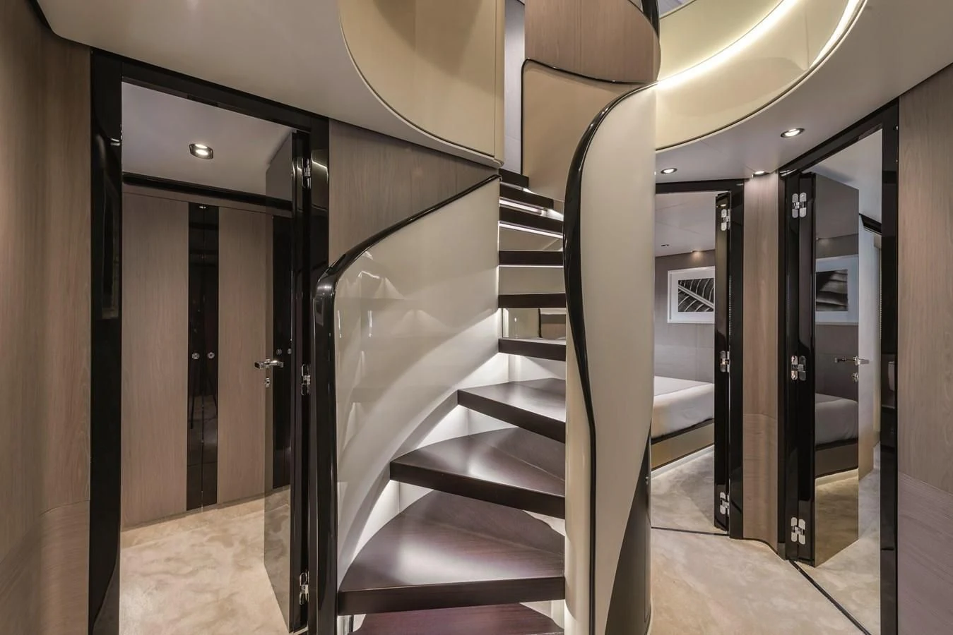 a hallway with doors aboard AZIMUT GRANDE 26/25 Yacht for Sale