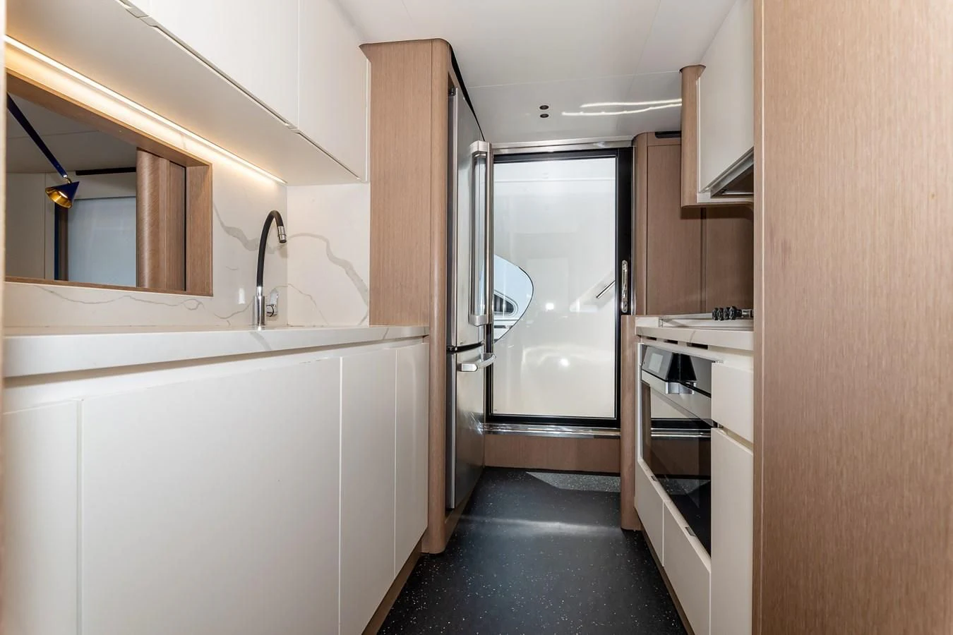 a bathroom with a glass shower aboard AZIMUT GRANDE 26/25 Yacht for Sale