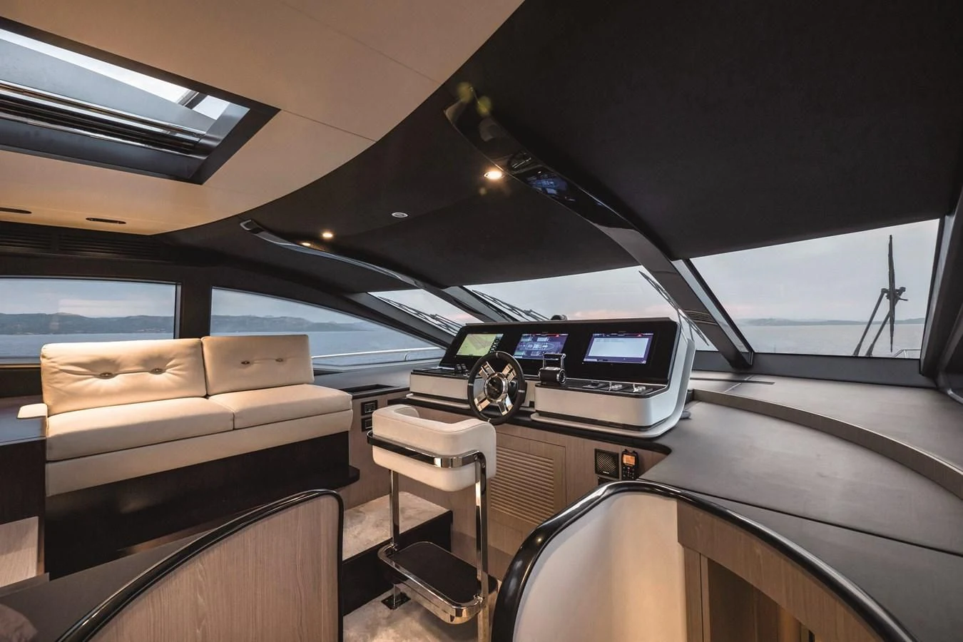 inside of a car aboard AZIMUT GRANDE 26/25 Yacht for Sale