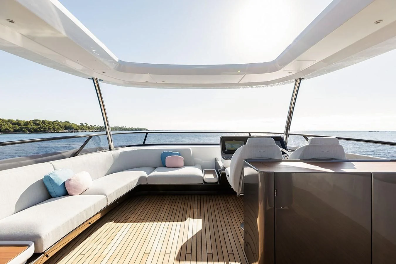 inside of a car aboard AZIMUT GRANDE 26/25 Yacht for Sale
