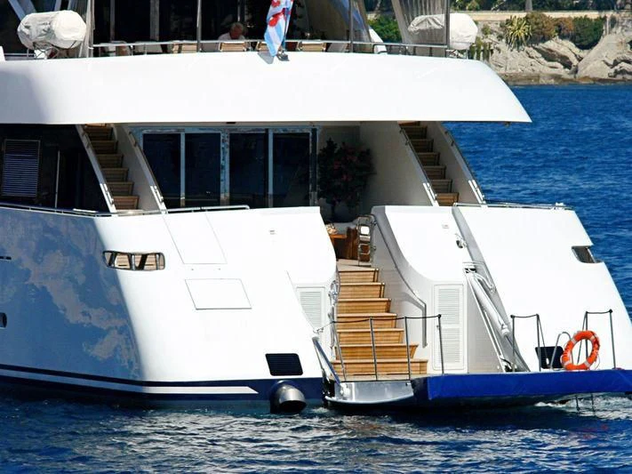 a boat on the water aboard IMAN Yacht for Sale