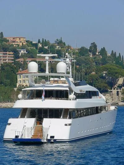 a boat on the water aboard IMAN Yacht for Sale