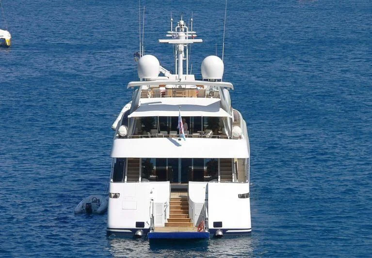 a boat on the water aboard IMAN Yacht for Sale