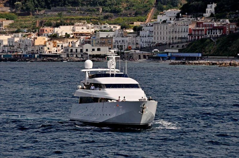 a boat in the water aboard IMAN Yacht for Sale