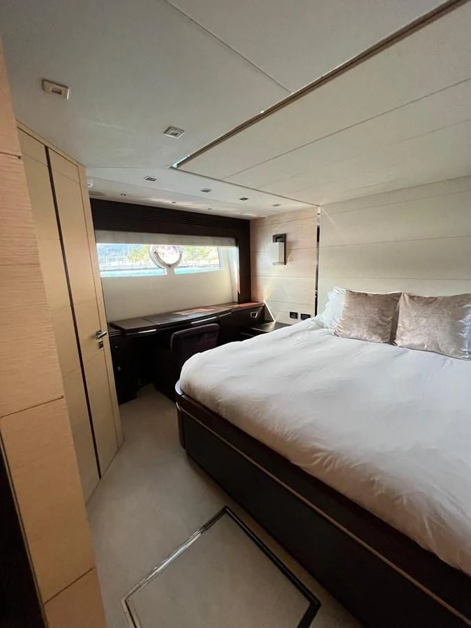 a couple of beds in a room aboard SUNSEEKER 75 YACHT Yacht for Sale