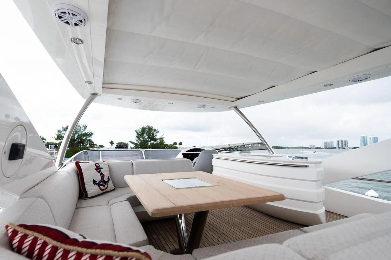 inside of a tent aboard SUNSEEKER 75 YACHT Yacht for Sale