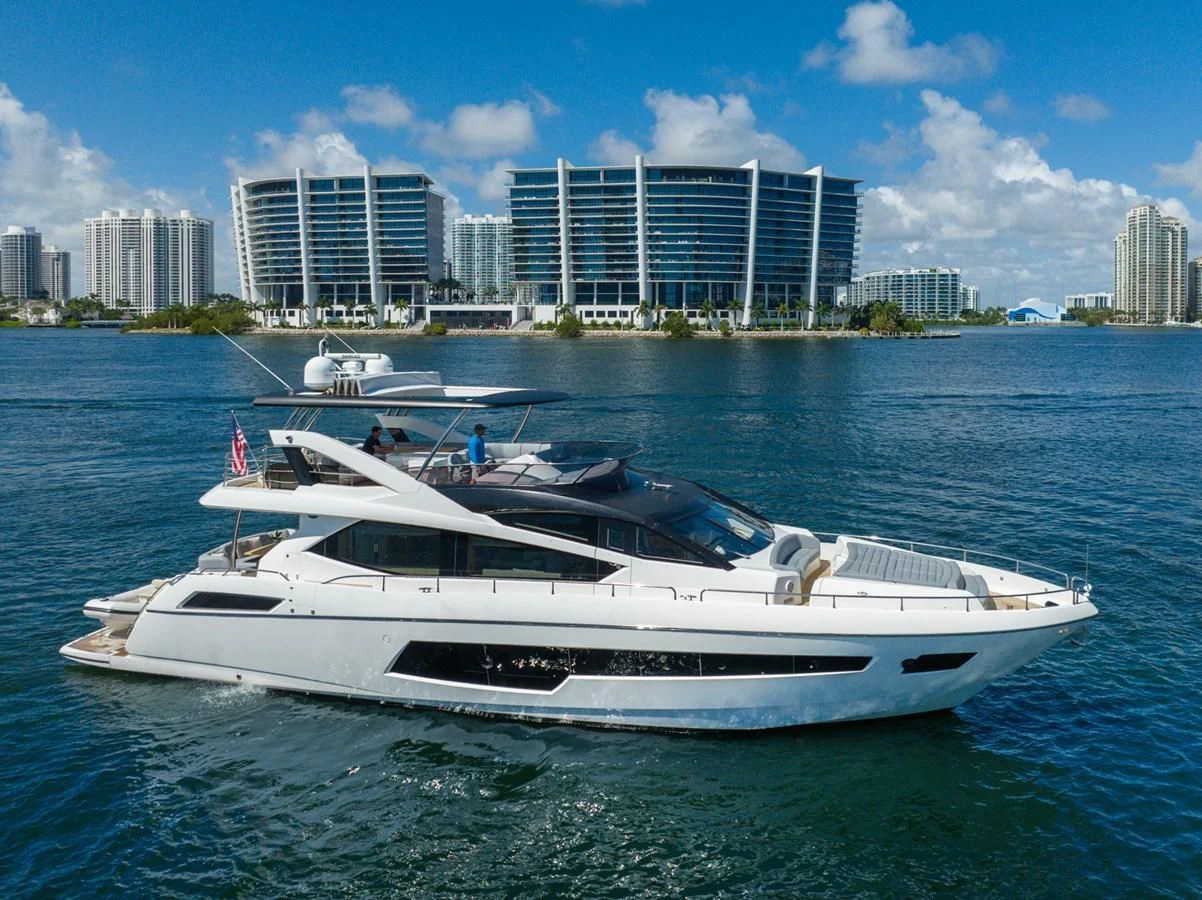 a boat on the water aboard SUNSEEKER 75 YACHT Yacht for Sale