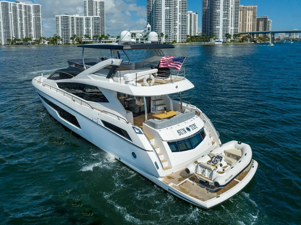 a boat on the water aboard SUNSEEKER 75 YACHT Yacht for Sale