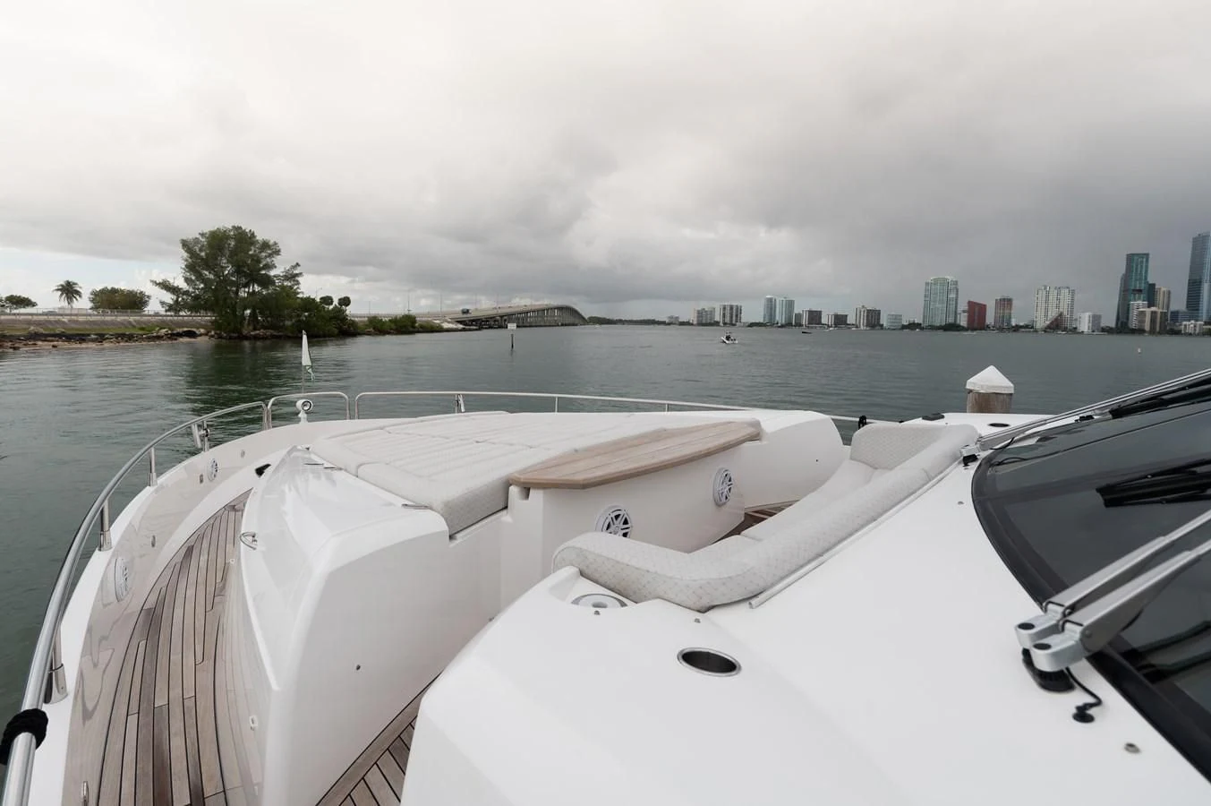 a large white boat in a body of water aboard SUNSEEKER 75 YACHT Yacht for Sale