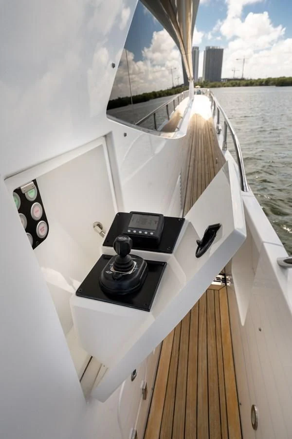 a boat with a camera on it aboard SUNSEEKER 75 YACHT Yacht for Sale