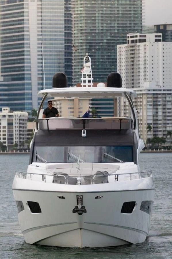 a person in a boat aboard SUNSEEKER 75 YACHT Yacht for Sale