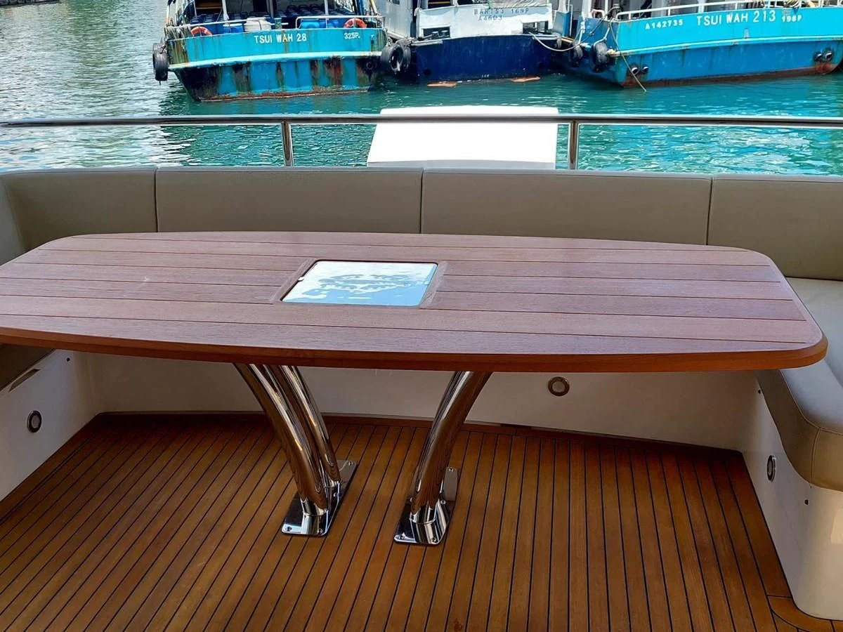 a table with a map on it aboard SUNSEEKER 75 YACHT Yacht for Sale